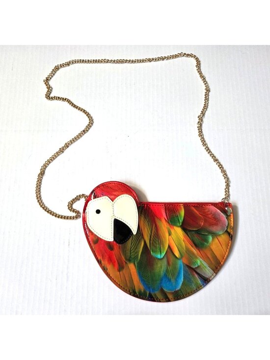 Swarovski Handbags - Swarovski Purse Red Colorful Parrot Tropical Cocktail Party Crossbody Bag Clutch